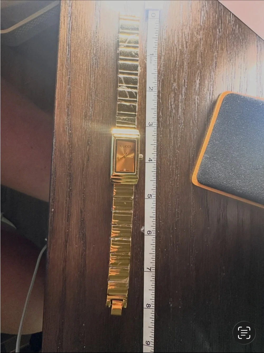 Gold-Tone Rectangular Women's Watch